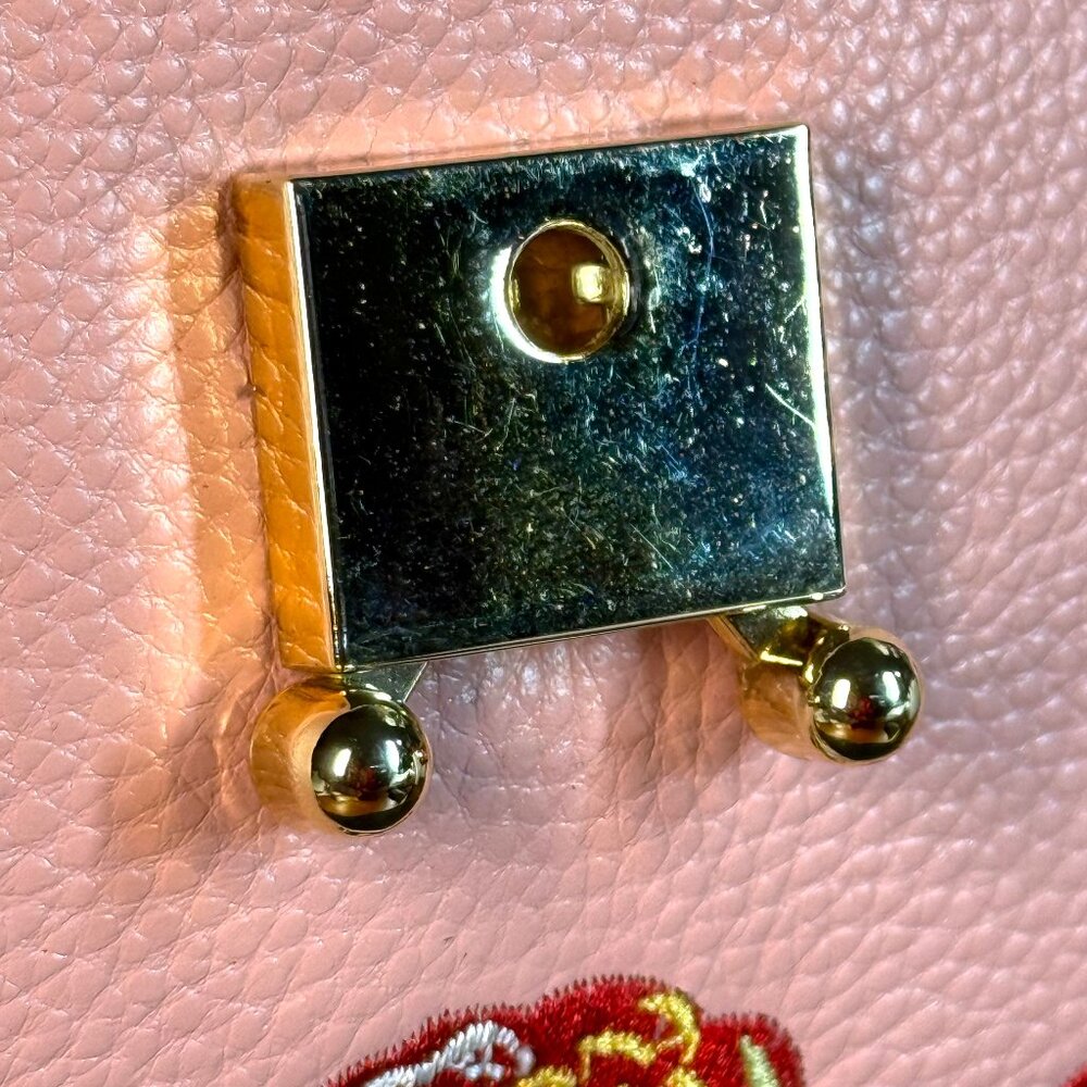 Sharif Legacy Leather Embroidered Shoulder Crossbody Saddle Bag - Sample Bag - Picture 9 of 15